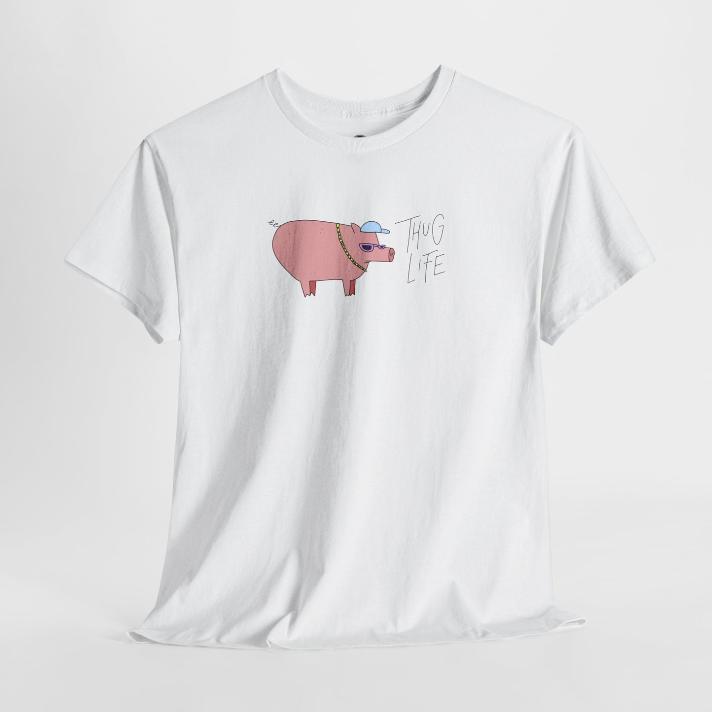 Cute Pig Design Unisex Heavy Cotton Tee