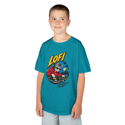 Kids T-Shirt — 'LOFI' DJ Skull Graphic Tee | Retro Night City Vibes