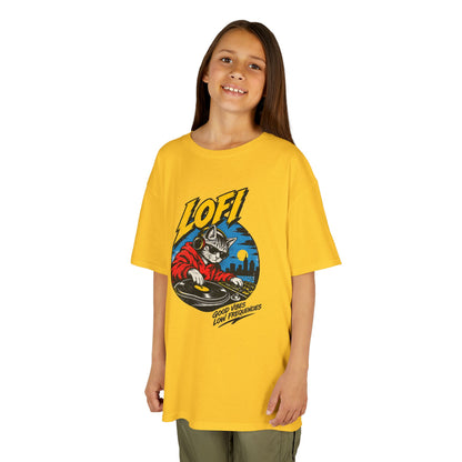 Kids T-Shirt — 'LOFI' DJ Skull Graphic Tee | Retro Night City Vibes