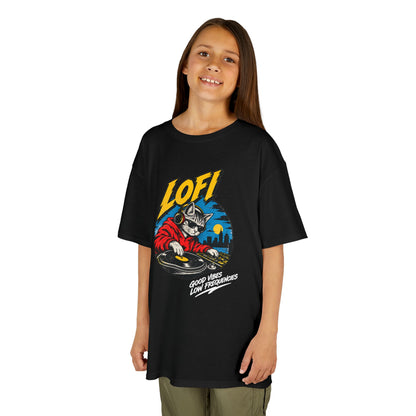 Kids T-Shirt — 'LOFI' DJ Skull Graphic Tee | Retro Night City Vibes