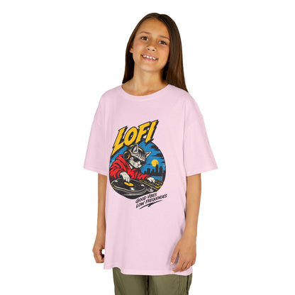 Kids T-Shirt — 'LOFI' DJ Skull Graphic Tee | Retro Night City Vibes