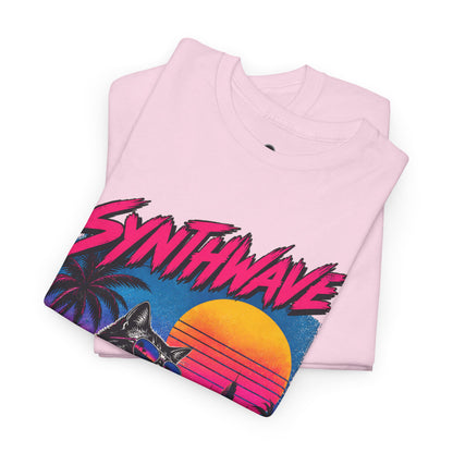 Synthwave Cat Tee — Retro 80s Sunset Driver Graphic T-Shirt