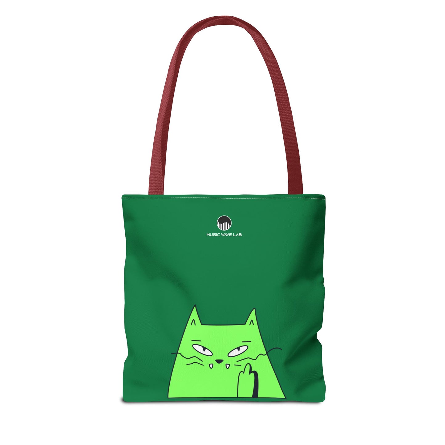 Playful Cat Tote Bag - Green Cat Design, Eco-Friendly, Shopping, Gift, Everyday Use, Pet Lover, Fun Accessories