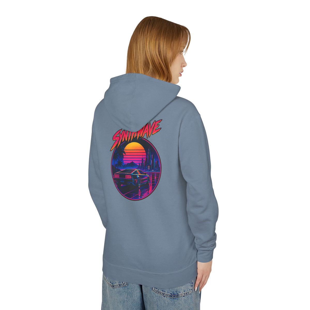 Retro Sunset Hoodie — Synthwave Vaporwave Graphic Pullover