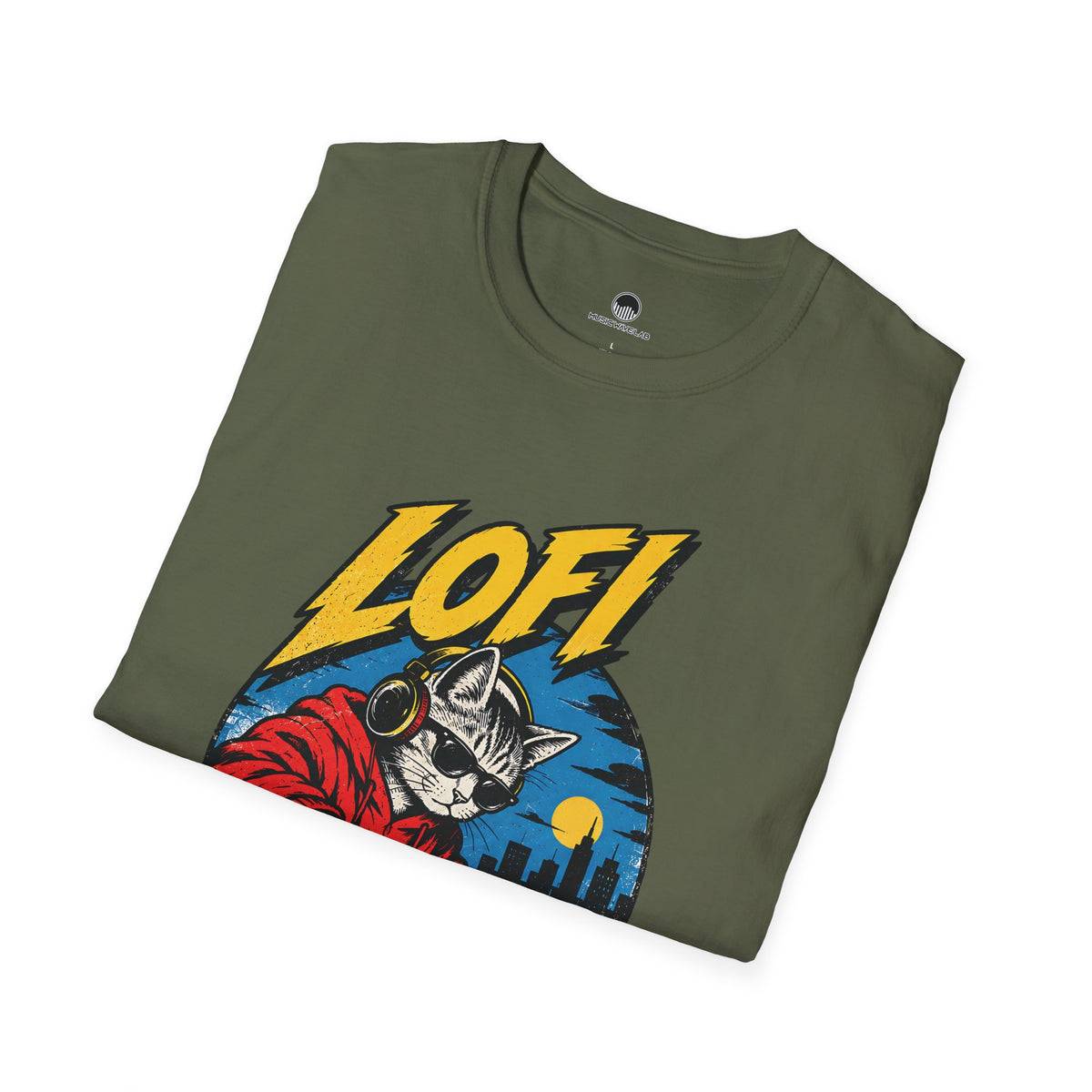 Lofi DJ Cat T-Shirt — Retro Vinyl Nightcat Graphic Tee