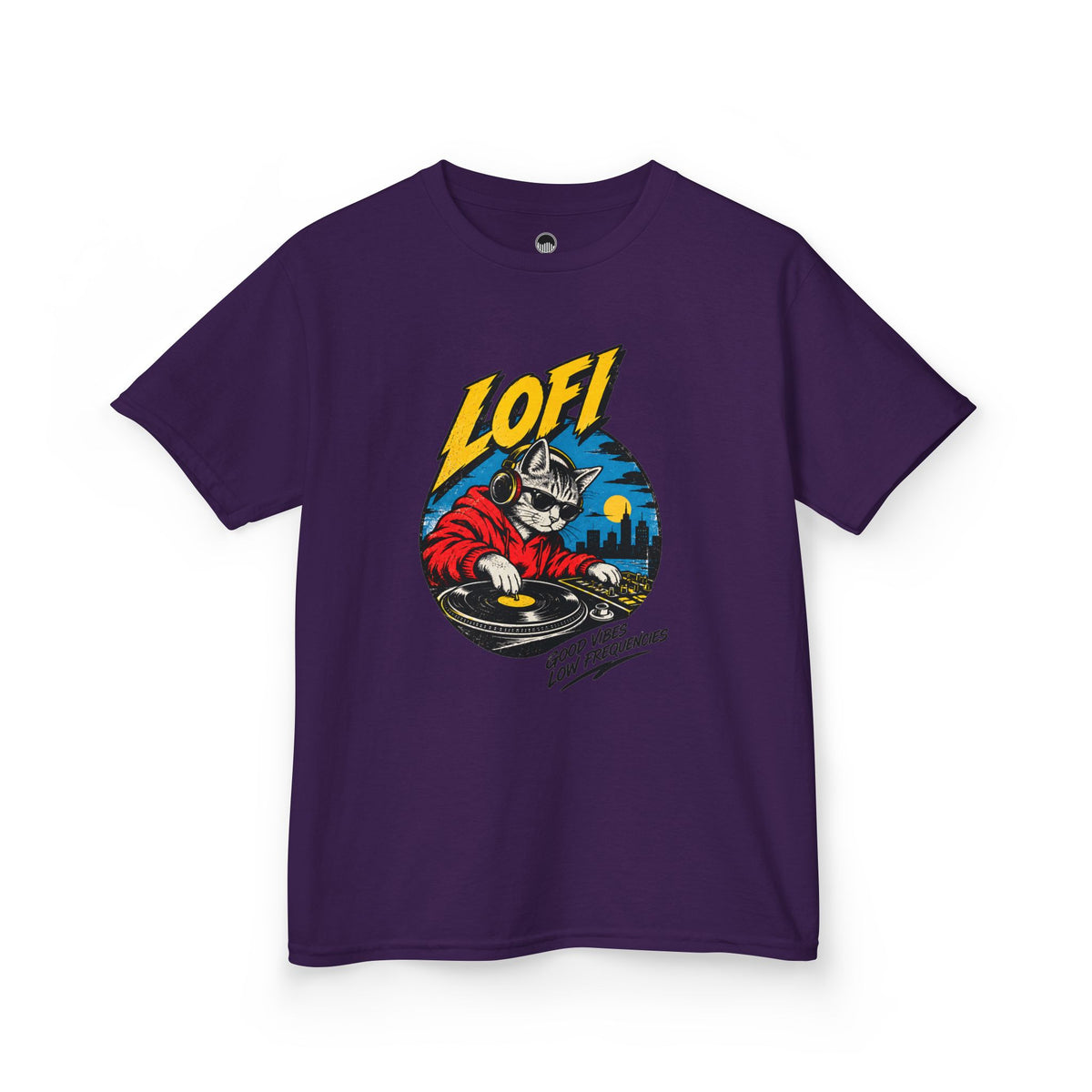 Kids T-Shirt — 'LOFI' DJ Skull Graphic Tee | Retro Night City Vibes