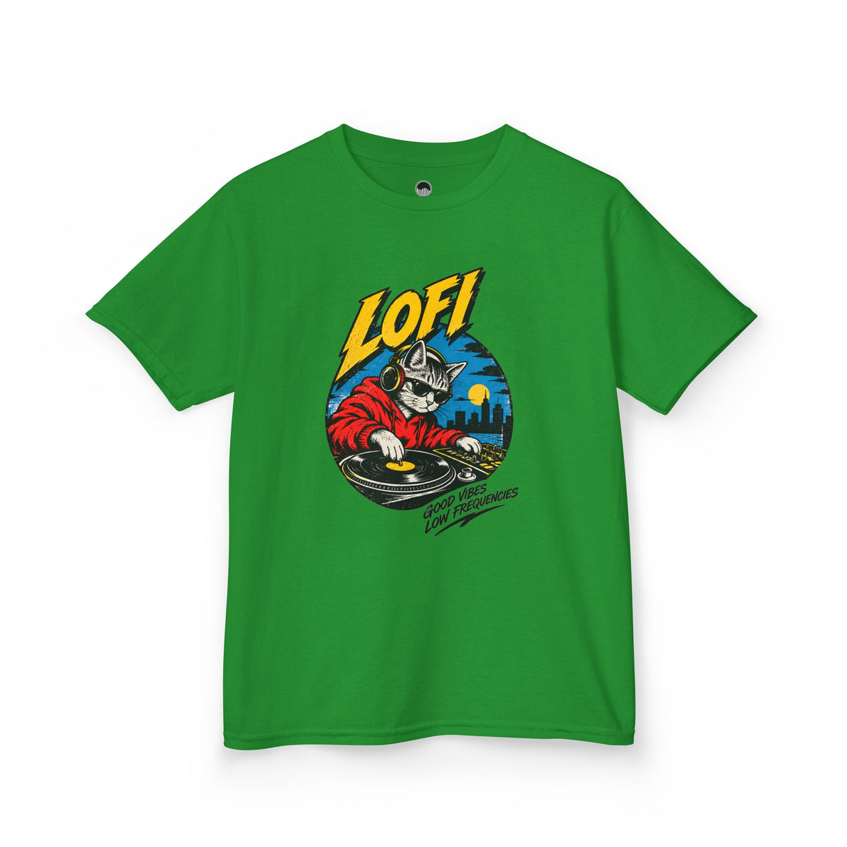 Kids T-Shirt — 'LOFI' DJ Skull Graphic Tee | Retro Night City Vibes
