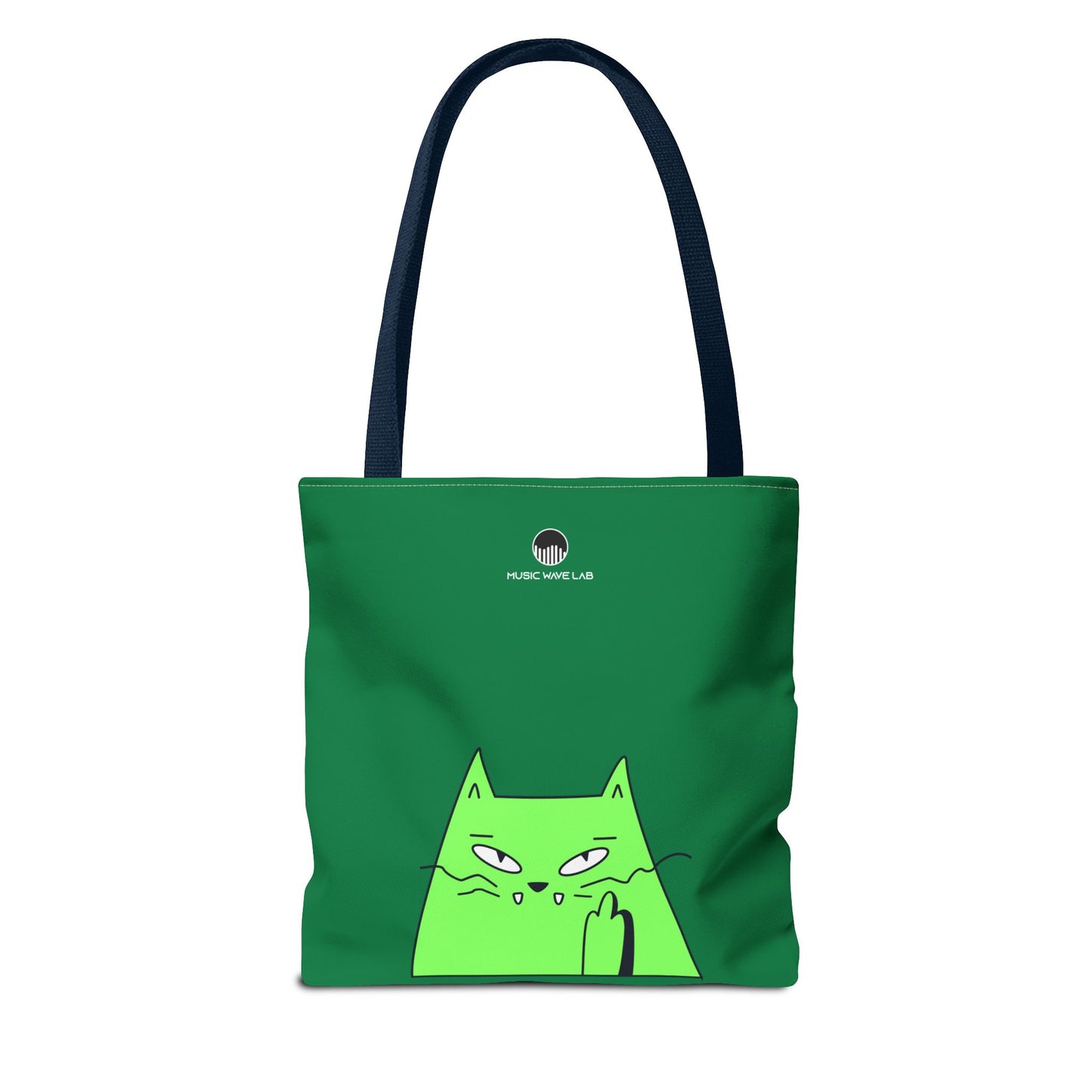 Playful Cat Tote Bag - Green Cat Design, Eco-Friendly, Shopping, Gift, Everyday Use, Pet Lover, Fun Accessories