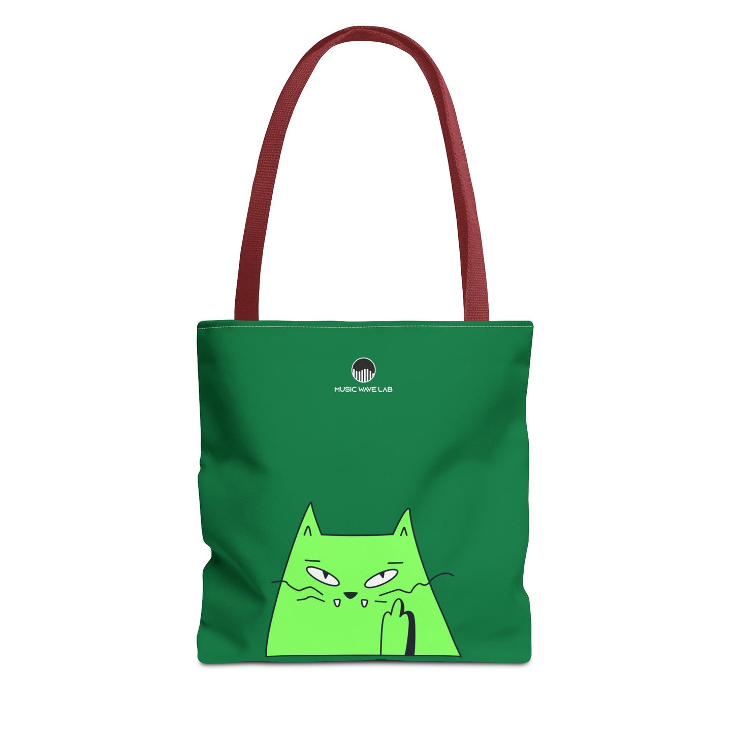 Playful Cat Tote Bag - Green Cat Design, Eco-Friendly, Shopping, Gift, Everyday Use, Pet Lover, Fun Accessories