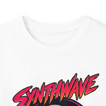 Synthwave Sunset Long Sleeve Tee — Retro Vaporwave Miami Night Graphic