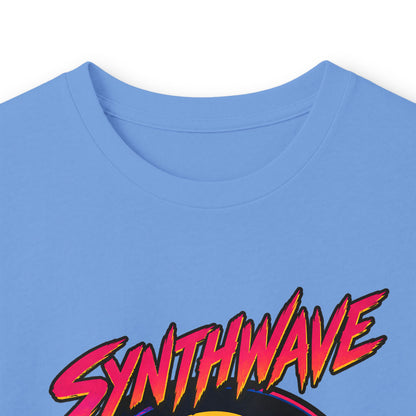 Synthwave Sunset Long Sleeve Tee — Retro Vaporwave Miami Night Graphic