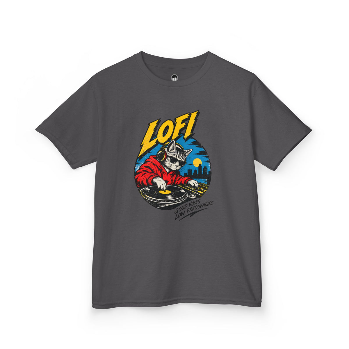 Kids T-Shirt — 'LOFI' DJ Skull Graphic Tee | Retro Night City Vibes