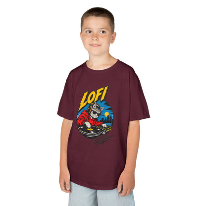 Kids T-Shirt — 'LOFI' DJ Skull Graphic Tee | Retro Night City Vibes