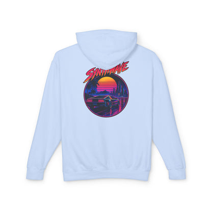 Retro Sunset Hoodie — Synthwave Vaporwave Graphic Pullover