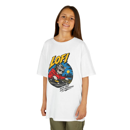 Kids T-Shirt — 'LOFI' DJ Skull Graphic Tee | Retro Night City Vibes