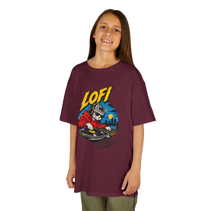 Kids T-Shirt — 'LOFI' DJ Skull Graphic Tee | Retro Night City Vibes