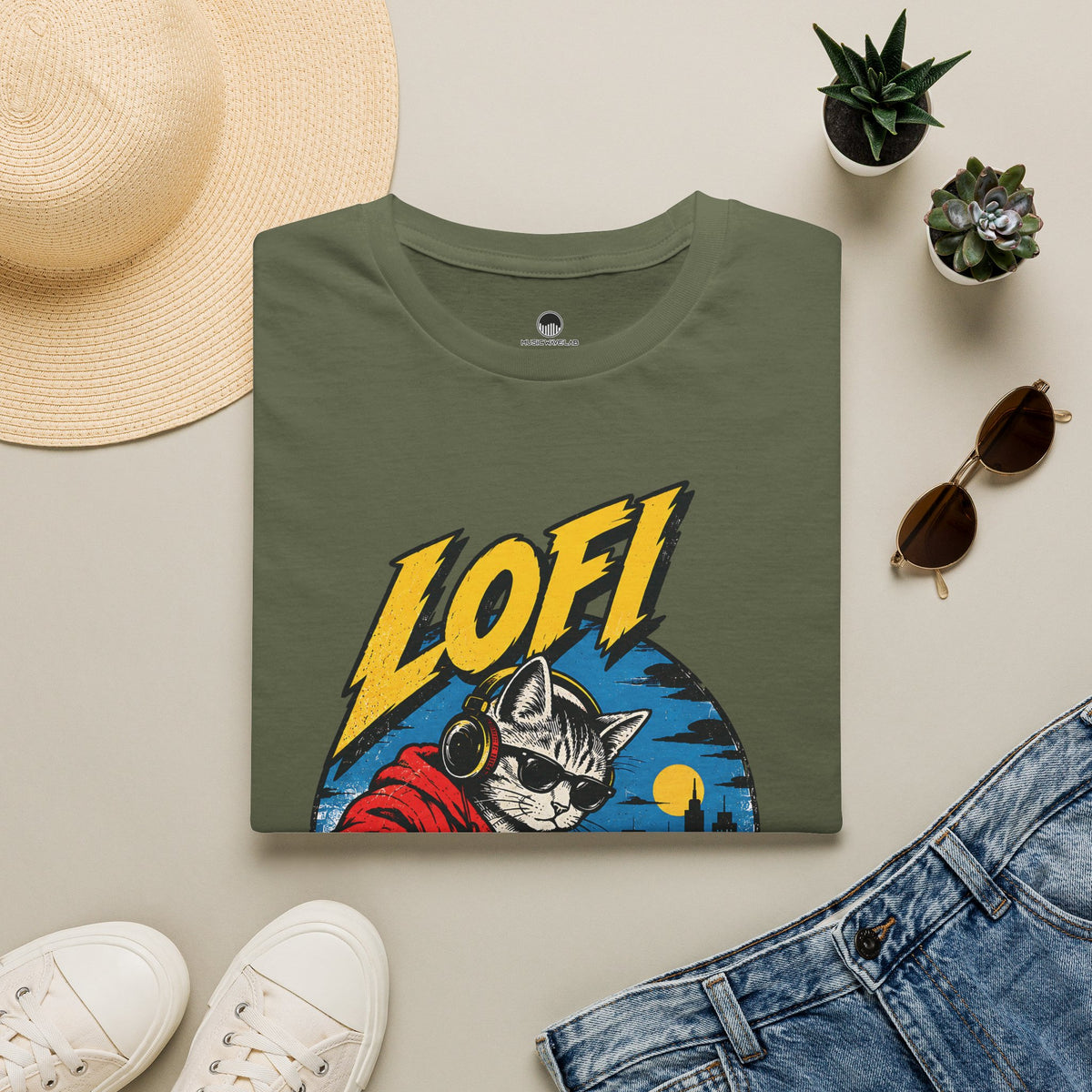Lofi DJ Cat T-Shirt — Retro Vinyl Nightcat Graphic Tee
