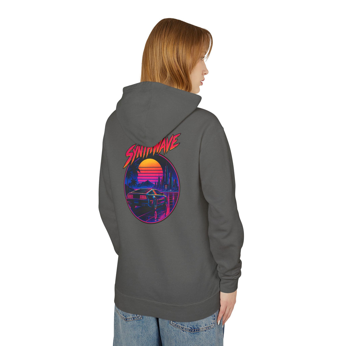 Retro Sunset Hoodie — Synthwave Vaporwave Graphic Pullover