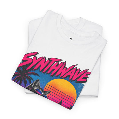 Synthwave Cat Tee — Retro 80s Sunset Driver Graphic T-Shirt