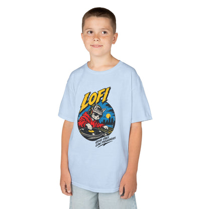Kids T-Shirt — 'LOFI' DJ Skull Graphic Tee | Retro Night City Vibes