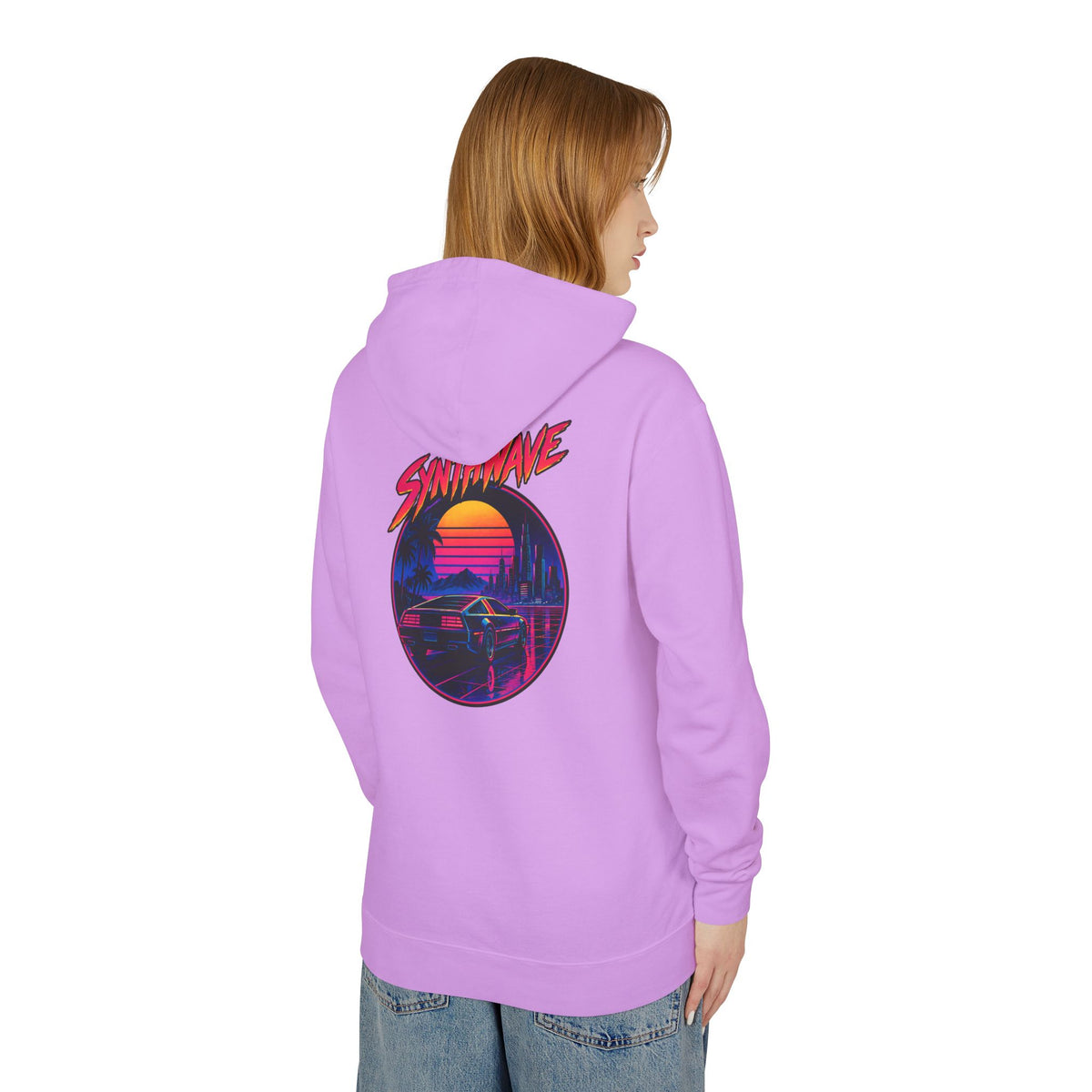 Retro Sunset Hoodie — Synthwave Vaporwave Graphic Pullover