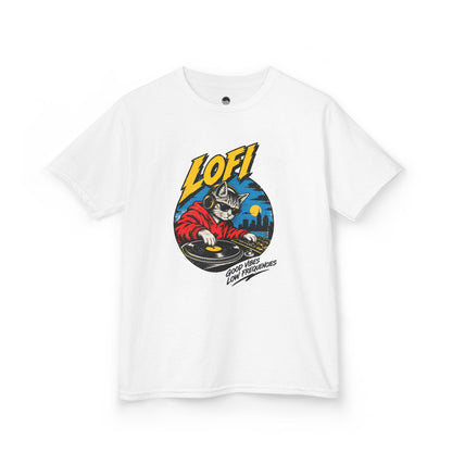 Kids T-Shirt — 'LOFI' DJ Skull Graphic Tee | Retro Night City Vibes