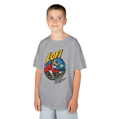 Kids T-Shirt — 'LOFI' DJ Skull Graphic Tee | Retro Night City Vibes