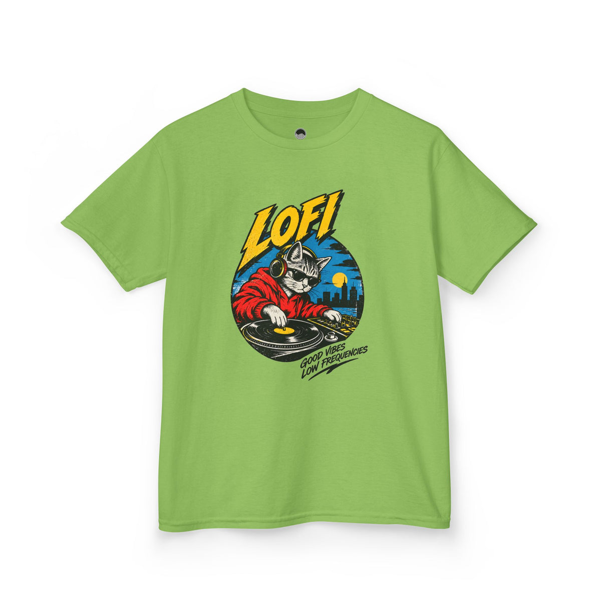 Kids T-Shirt — 'LOFI' DJ Skull Graphic Tee | Retro Night City Vibes