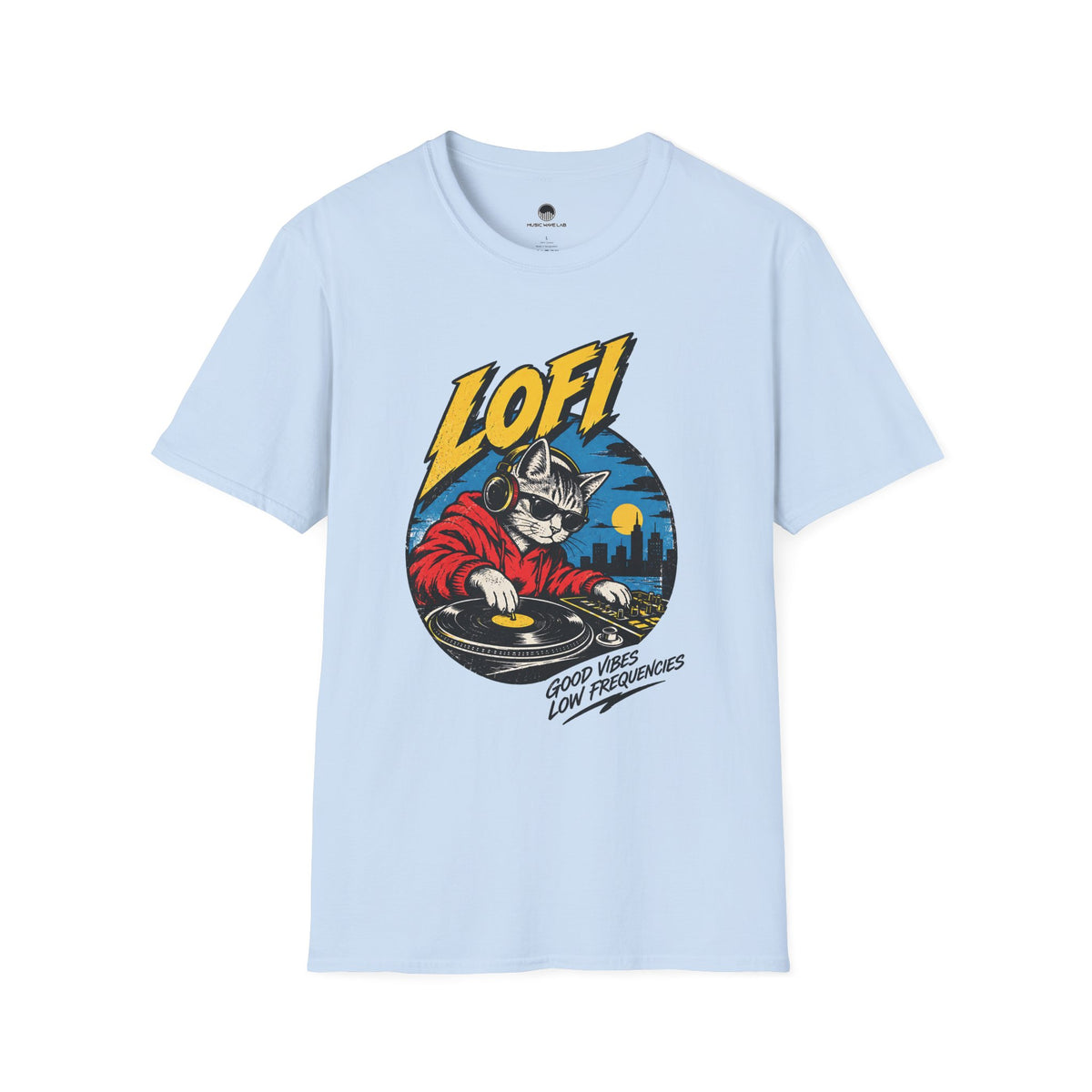 Lofi DJ Cat T-Shirt — Retro Vinyl Nightcat Graphic Tee