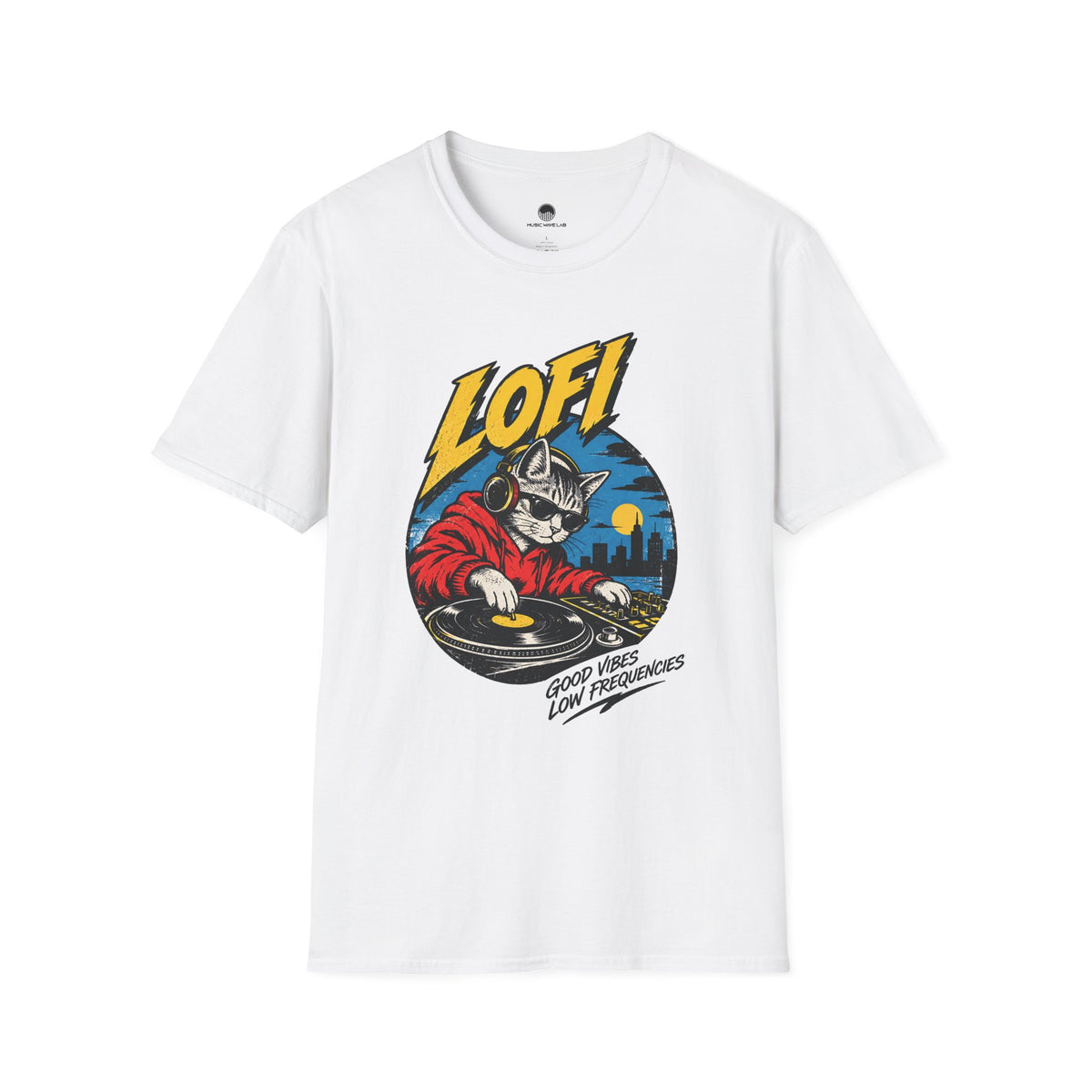 Lofi DJ Cat T-Shirt — Retro Vinyl Nightcat Graphic Tee