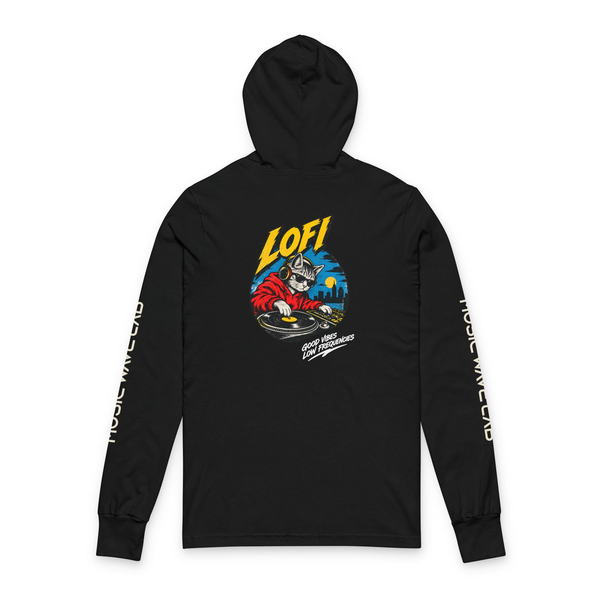 Lofi Night DJ Hooded Long Sleeve Tee
