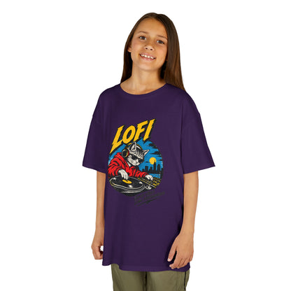Kids T-Shirt — 'LOFI' DJ Skull Graphic Tee | Retro Night City Vibes
