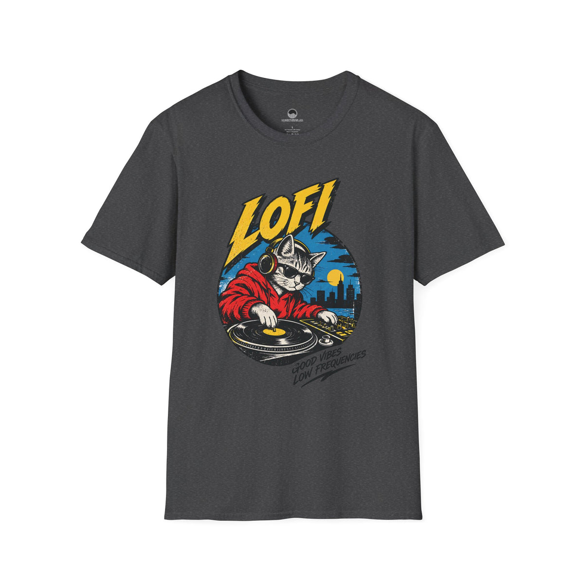 Lofi DJ Cat T-Shirt — Retro Vinyl Nightcat Graphic Tee