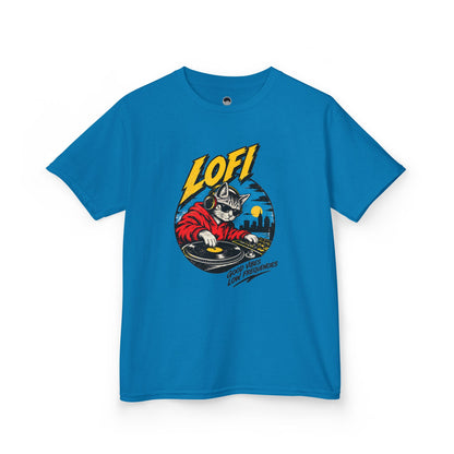 Kids T-Shirt — 'LOFI' DJ Skull Graphic Tee | Retro Night City Vibes