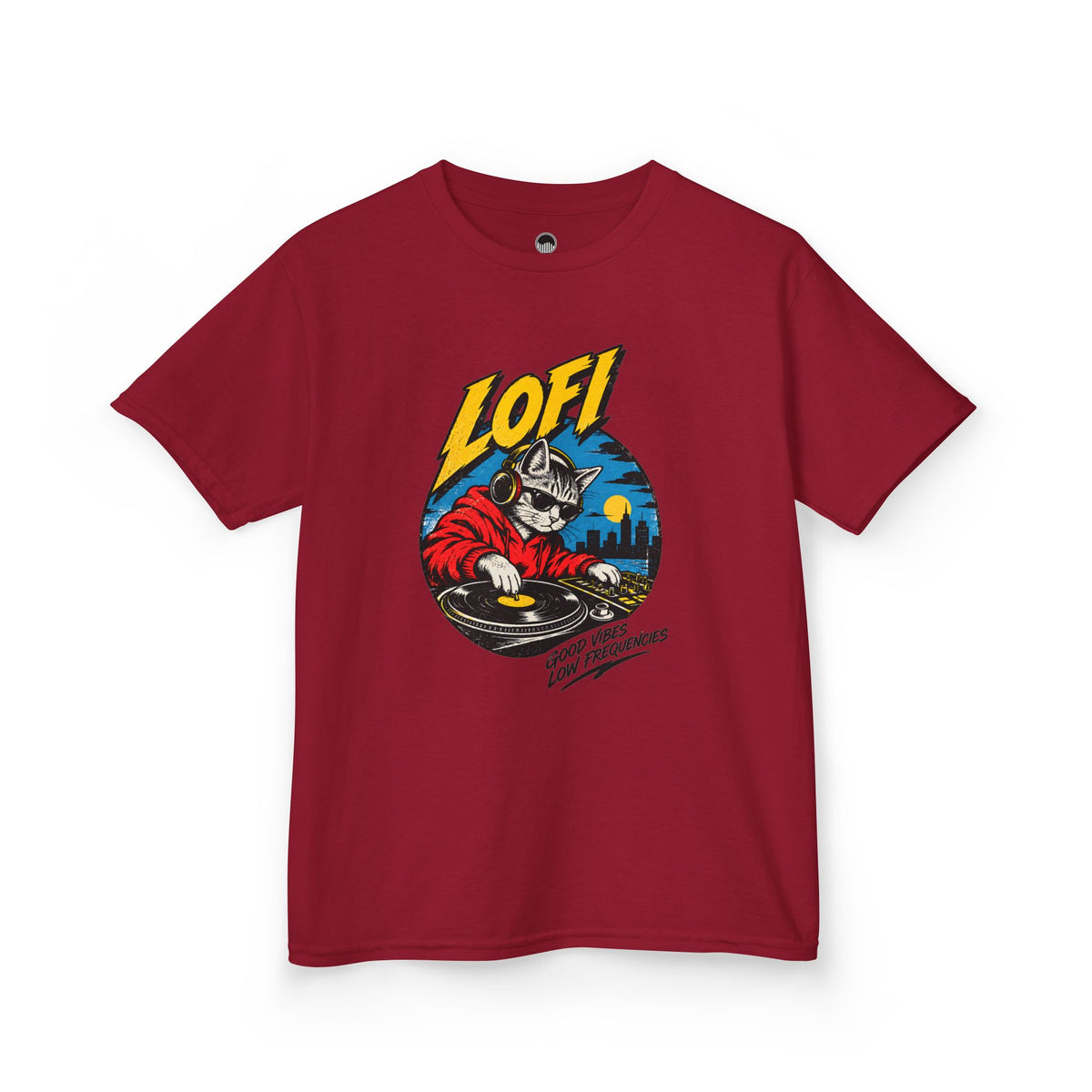 Kids T-Shirt — 'LOFI' DJ Skull Graphic Tee | Retro Night City Vibes
