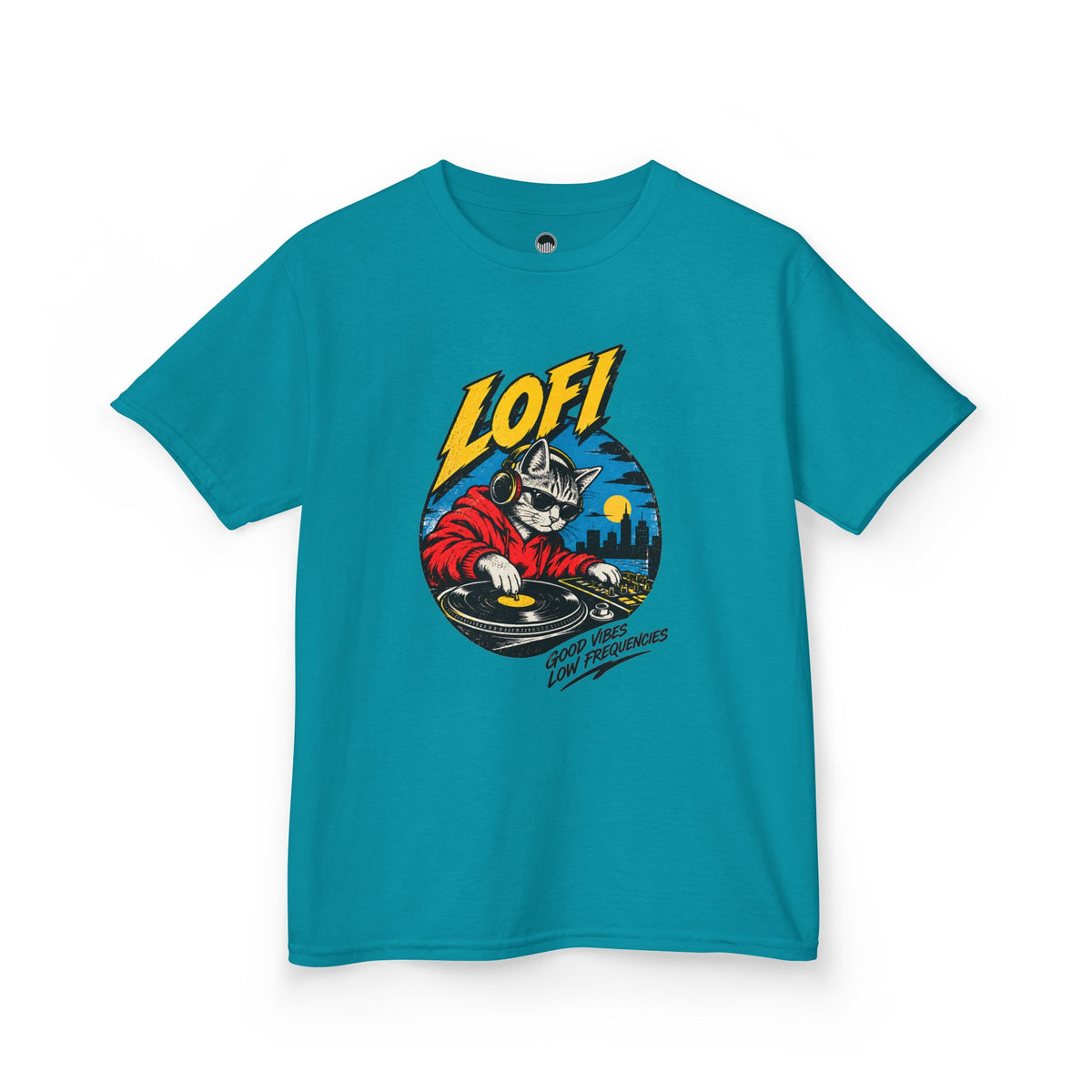 Kids T-Shirt — 'LOFI' DJ Skull Graphic Tee | Retro Night City Vibes