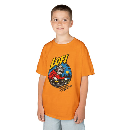Kids T-Shirt — 'LOFI' DJ Skull Graphic Tee | Retro Night City Vibes