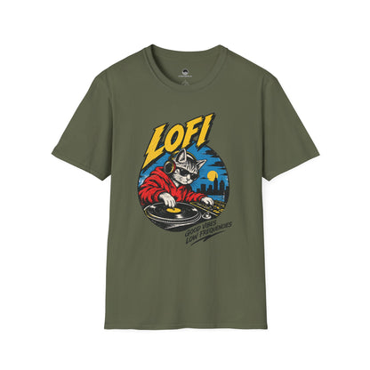 Lofi DJ Cat T-Shirt — Retro Vinyl Nightcat Graphic Tee