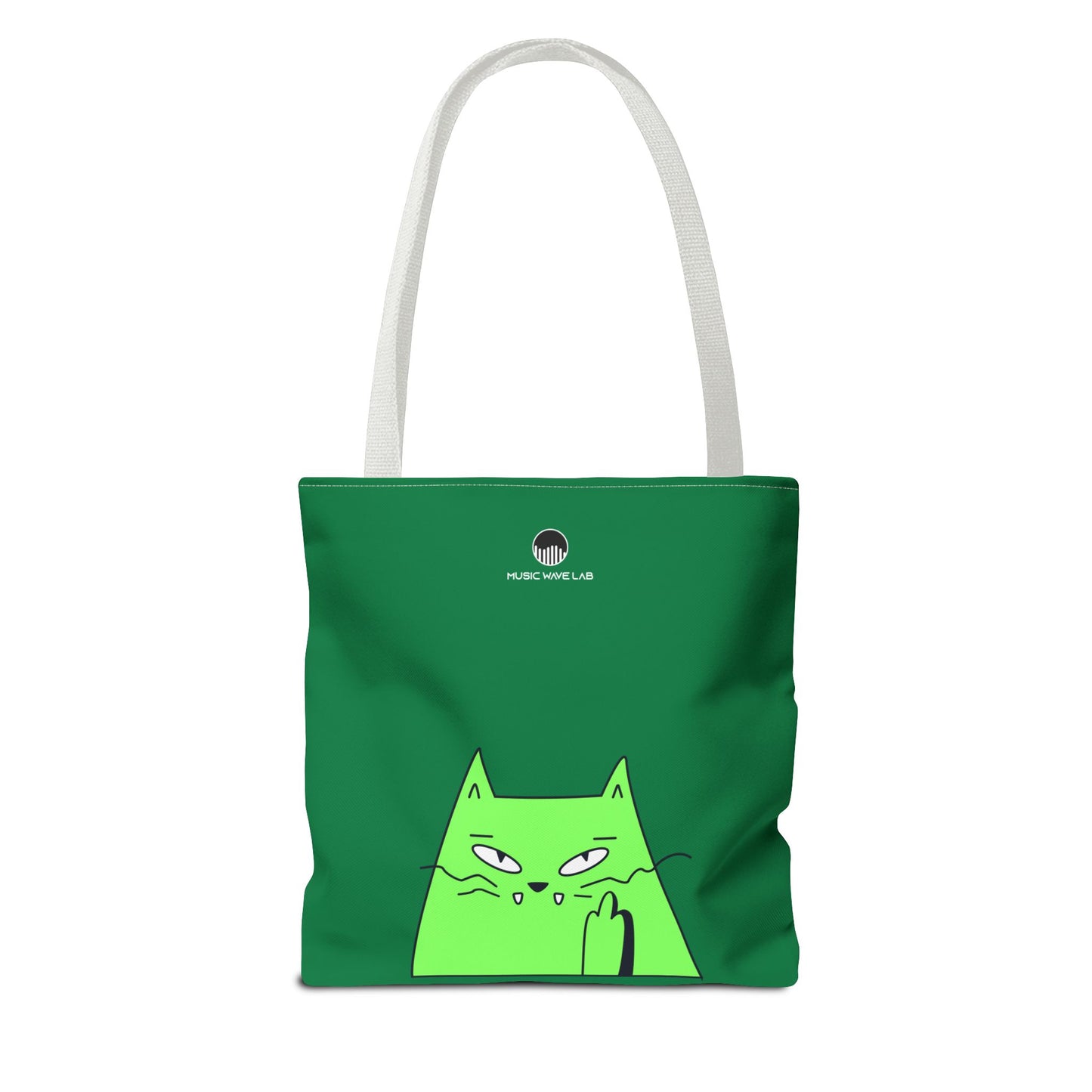 Playful Cat Tote Bag - Green Cat Design, Eco-Friendly, Shopping, Gift, Everyday Use, Pet Lover, Fun Accessories