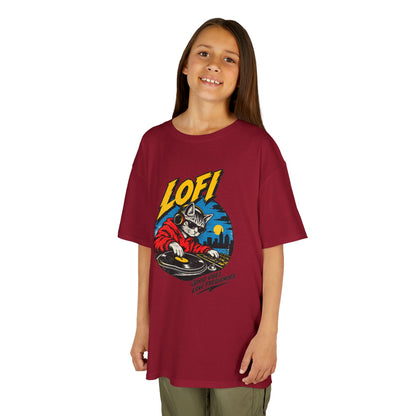Kids T-Shirt — 'LOFI' DJ Skull Graphic Tee | Retro Night City Vibes