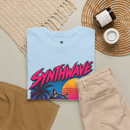 Synthwave Cat Tee — Retro 80s Sunset Driver Graphic T-Shirt