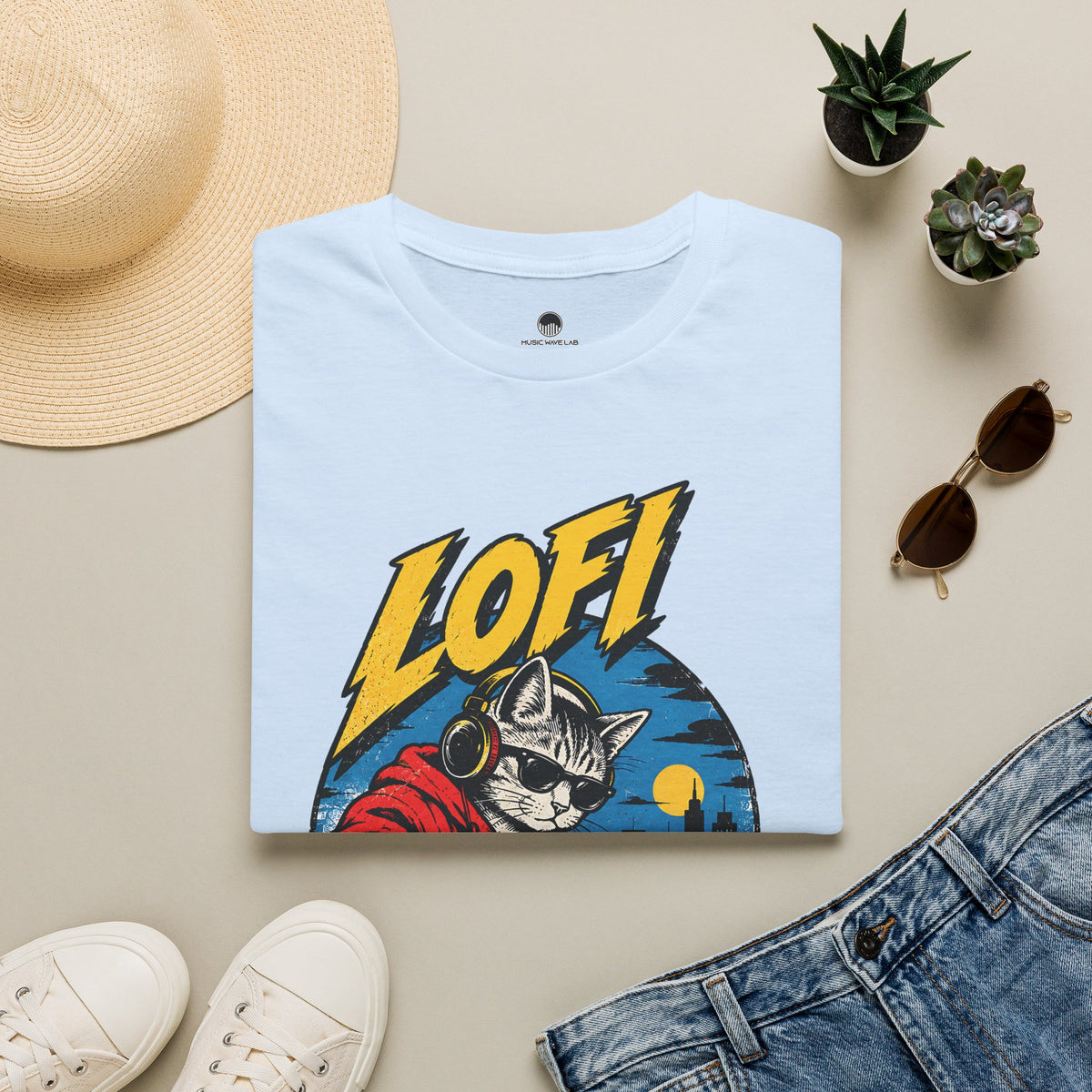 Lofi DJ Cat T-Shirt — Retro Vinyl Nightcat Graphic Tee