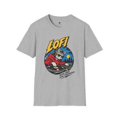 Lofi DJ Cat T-Shirt — Retro Vinyl Nightcat Graphic Tee