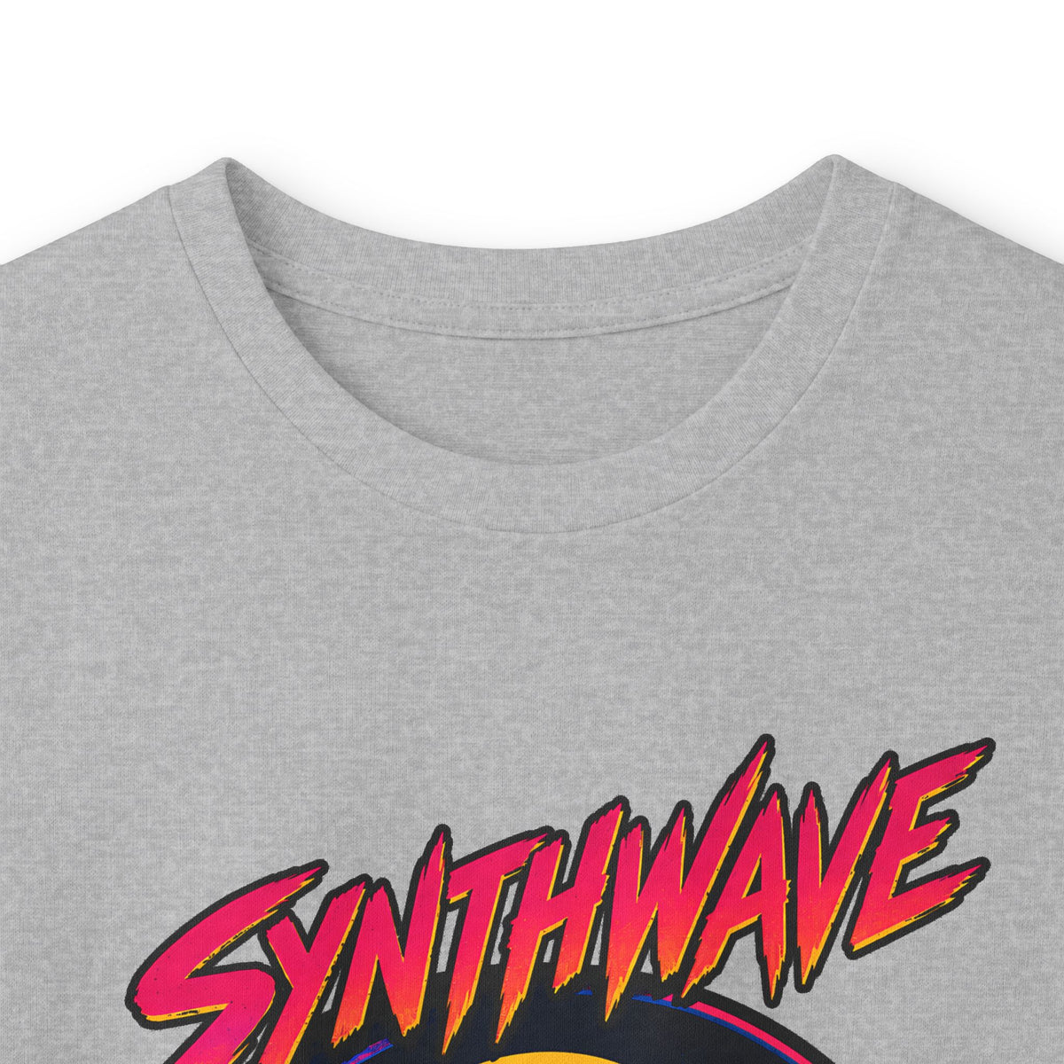 Synthwave Sunset Long Sleeve Tee — Retro Vaporwave Miami Night Graphic