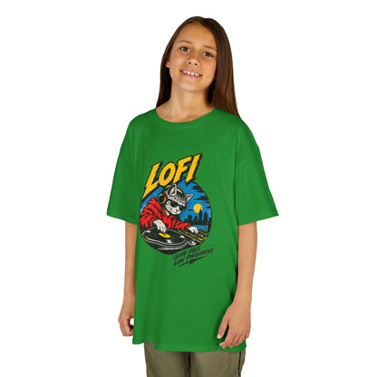 Kids T-Shirt — 'LOFI' DJ Skull Graphic Tee | Retro Night City Vibes