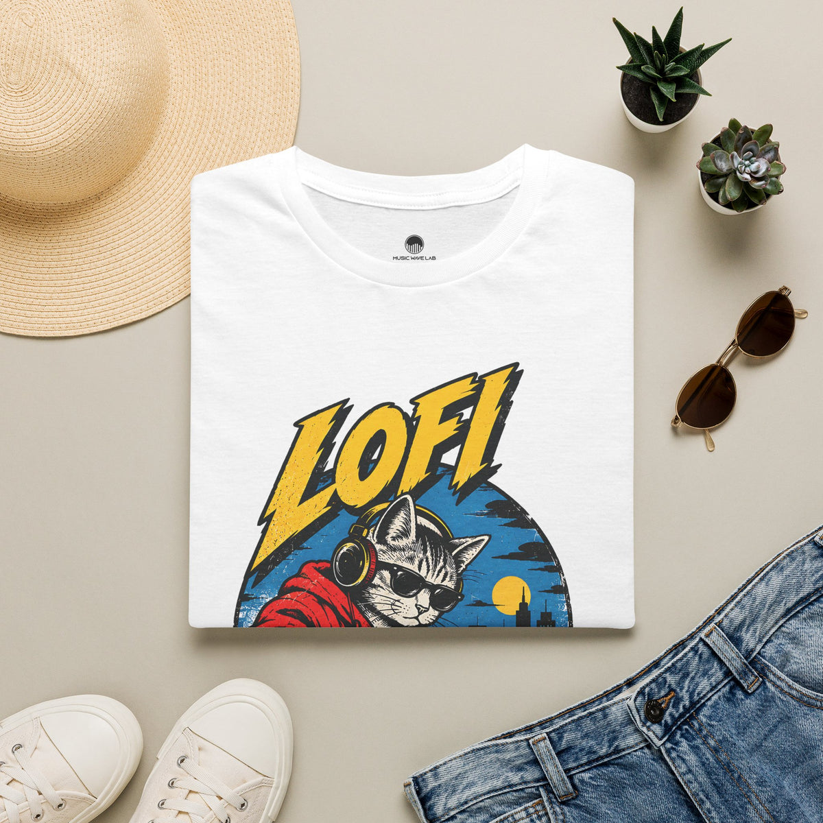 Lofi DJ Cat T-Shirt — Retro Vinyl Nightcat Graphic Tee