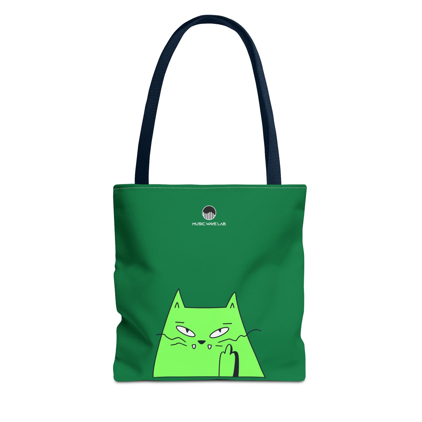 Playful Cat Tote Bag - Green Cat Design, Eco-Friendly, Shopping, Gift, Everyday Use, Pet Lover, Fun Accessories