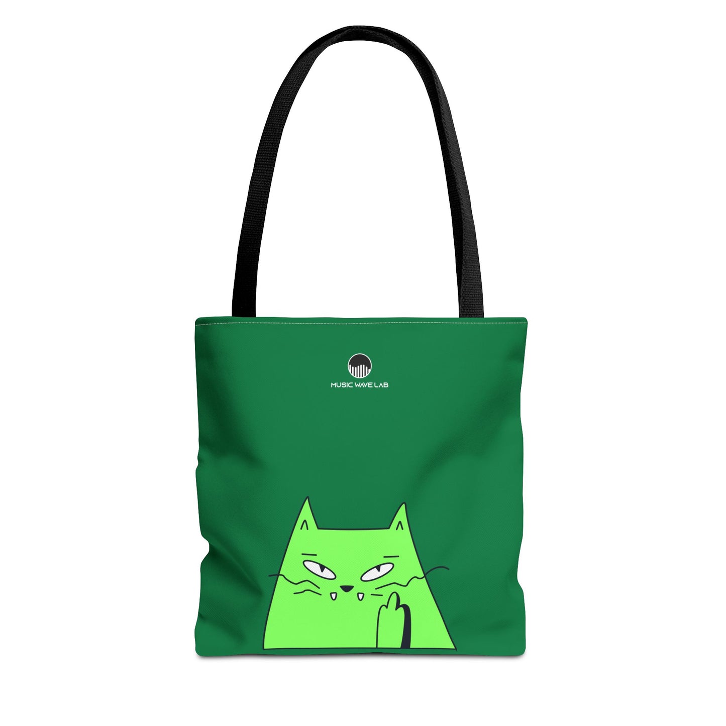 Playful Cat Tote Bag - Green Cat Design, Eco-Friendly, Shopping, Gift, Everyday Use, Pet Lover, Fun Accessories