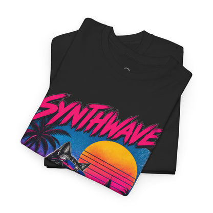 Synthwave Cat Tee — Retro 80s Sunset Driver Graphic T-Shirt