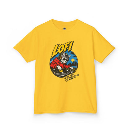 Kids T-Shirt — 'LOFI' DJ Skull Graphic Tee | Retro Night City Vibes